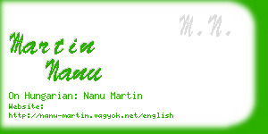 martin nanu business card